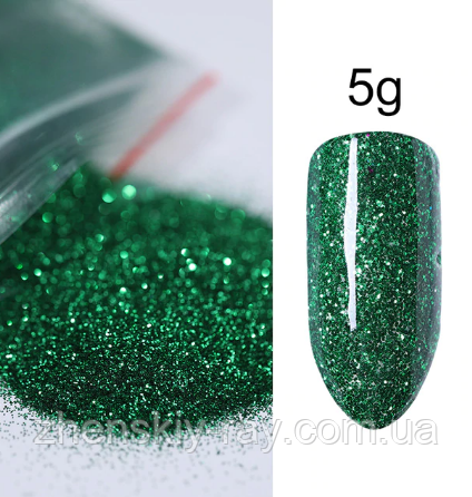 ГЛІТТЕР (ПЕКА) ДЛЯ ДЕКОРА НОГТІВ (ЗЕЛЕНИЙ) 