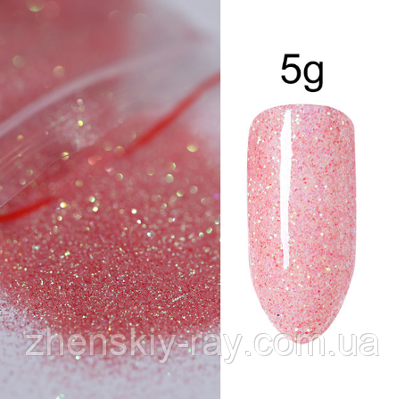 ГЛІТТЕР (ПЕКА) ДЛЯ ДЕКОРА НОГТЕЙ (СВЕТЛО-РОЗОВИЙ) 