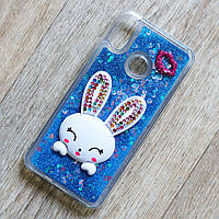 Чохол акваріум Rabbit з блискітками та підставкою для Huawei P Smart Plus (INE-LX1) (сині блискітки)