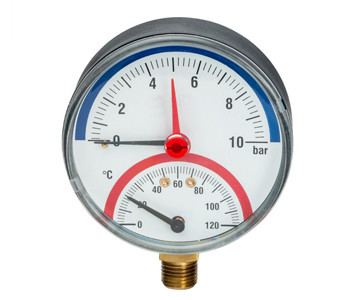 Термоманометр 1/2" Ø80 120°C 10 Bar