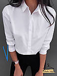 Жіноча біла сорочка з довгим рукавом, фото 6