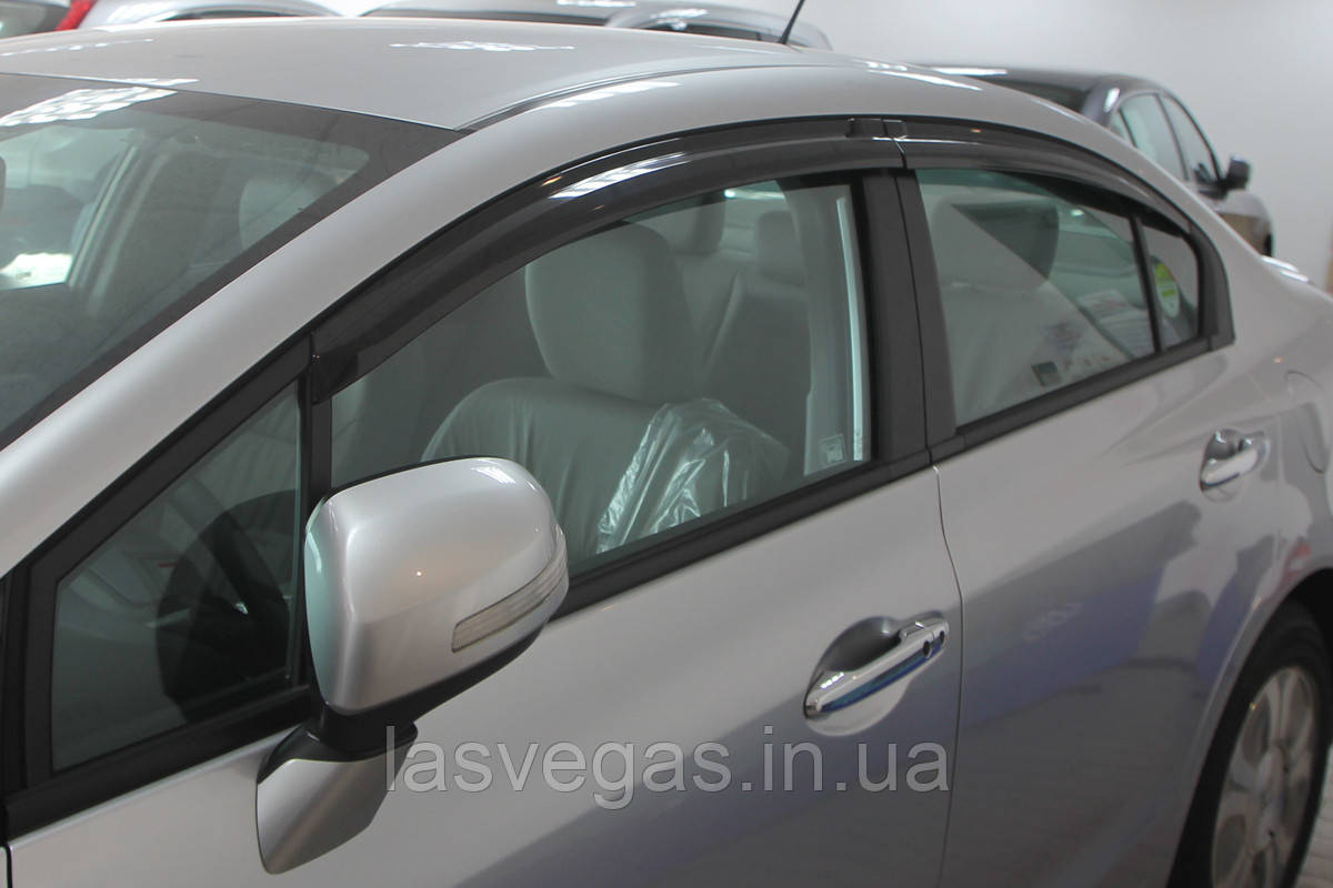 Вітровики, дефлектори вікон Honda Civic 2012-2015 (Autoclover A155), фото 1