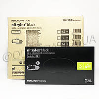 Одноразові нітрилові рукавички Nitrylex Black, розмір S, чорні, опт від ящика