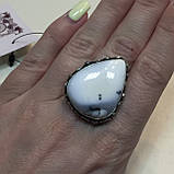 Кільце крапля дендритовый опал розмір 18,5-19 кільце з дендро-агатом опалом в сріблі Індія, фото 3