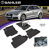 Гумові килимки Audi A3 2013-н.в. 4D (Sahler) — Коври в салон Ауді А3