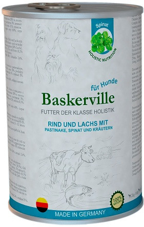541827 Baskerville Dog Лосось і яловичина з пастернаком, шпинатом і зеленню, 400 г