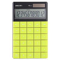 Калькулятор бухгалтерський Deli 1589 зелений, 12 розряд, безшовні кнопки, 165*103*12,5