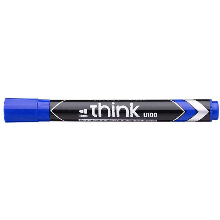 Маркер перманентний Deli EU10030 сін 1,5 мм пулевидний