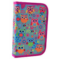 Пенал 20,5х13х3,6 одинарний с двумя клапанами HP-04 "Funny owls"