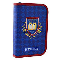 Пенал 20,5х13х3,6 одинарний с двумя клапанами HP-04 "School Club"