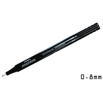 Рапидограф Zebra черній 0,80 мм Technical Drawing, фото 1