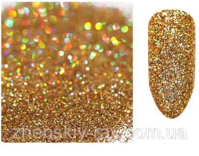 Пісок для декору нігтів ( золото голографік), фото 1
