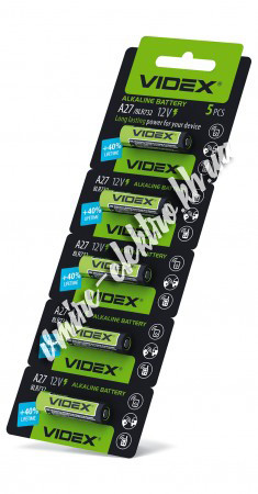 Батарейка 27A, (A27, MN27)12v Videx блістер 5 шт