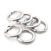 Карабін круглий металевий 34 мм. Кільце-карабін брелок для ключів Сріблястий