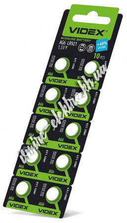 Батарейка Videx AG6 (LR921, LR69, 171, GP71A, 371, SR920W) 1,5v блистер 10 шт