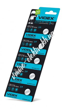 Батарейка CR1216 (dl1216) 3v Videx блистер 5 шт