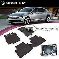 Гумові килимки VW Passat B8 2015- 4D (Sahler) — Коври в салон Фольксваген Пассат Б8