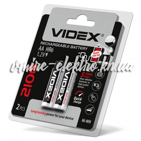 Акумулятор AA 2100 mah Videx 2 шт