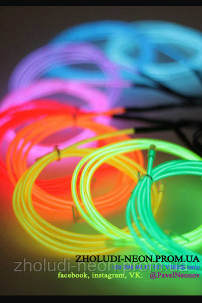 Неонова підсвітка шолома — гнучким неоном 2.2 мм. 10 кольорів на вибір!, фото 1