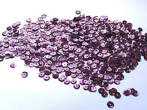 Паєтки круглі 7 мм шестигранник, колір фіолетовий 100 грамів