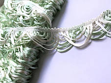 Бахрома для штор із кольором зелений із білим 4.5 см, фото 2