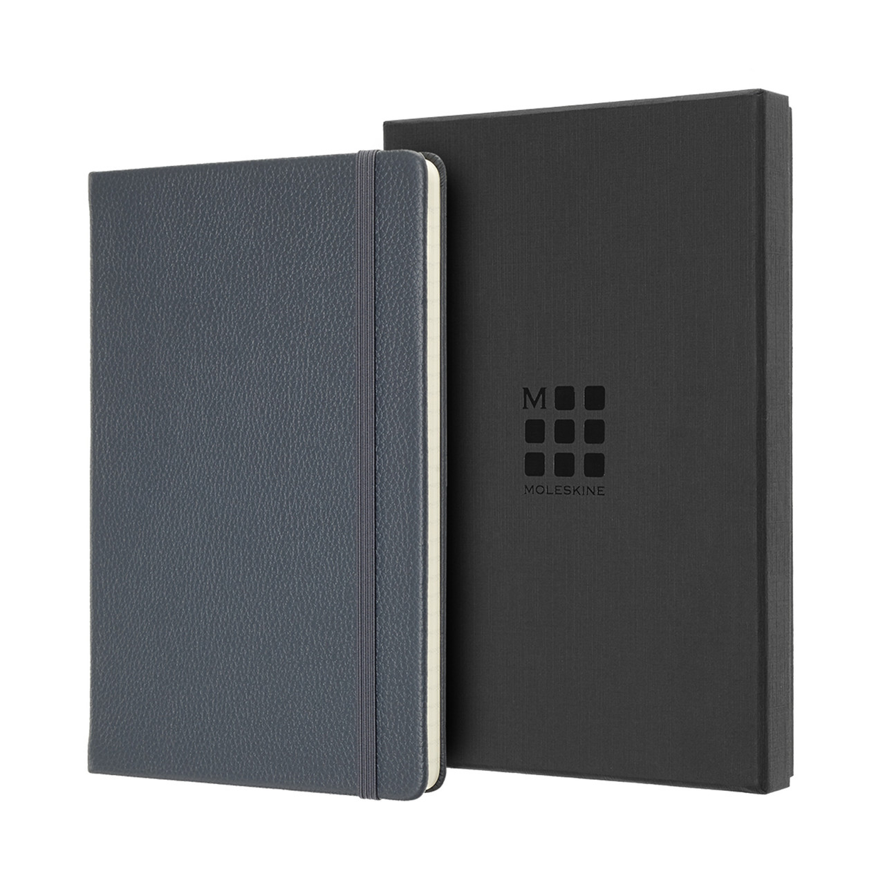 Блокнот Moleskine Limited Leather середній 13х21 см 240 сторінок в лінію Темно-Синій + бокс, фото 1
