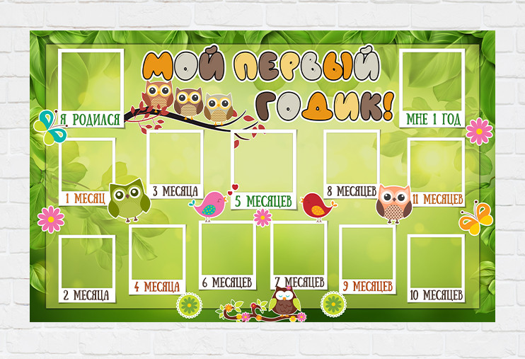 Плакат "12 місяців" (Совушки рос)