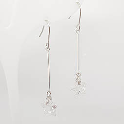 Довгі сережки з зірочками. Вечірня біжутерія