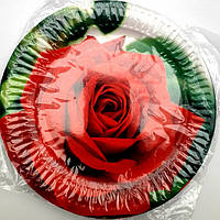 Тарелка бумажная одноразовая цветная (Роза) 190 мм. 10шт.