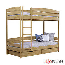 Двоярусне ліжко Дует Плюс від Естелла з вигнутими бортиками - дитяче ліжко з бука, фото 2