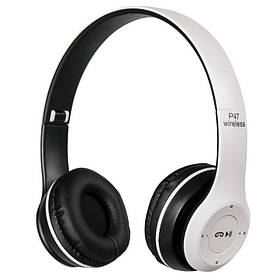 Бездротові навушники MDR P47 white bluetooth microSD Mp3