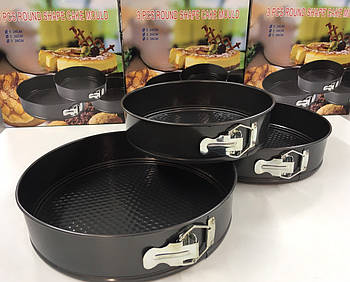 Набір роз'ємних форм для випічки Benson BN-1032 28/26/24 см, з кріпленнями антипригарые в наборі 3 шт Лучшая цена