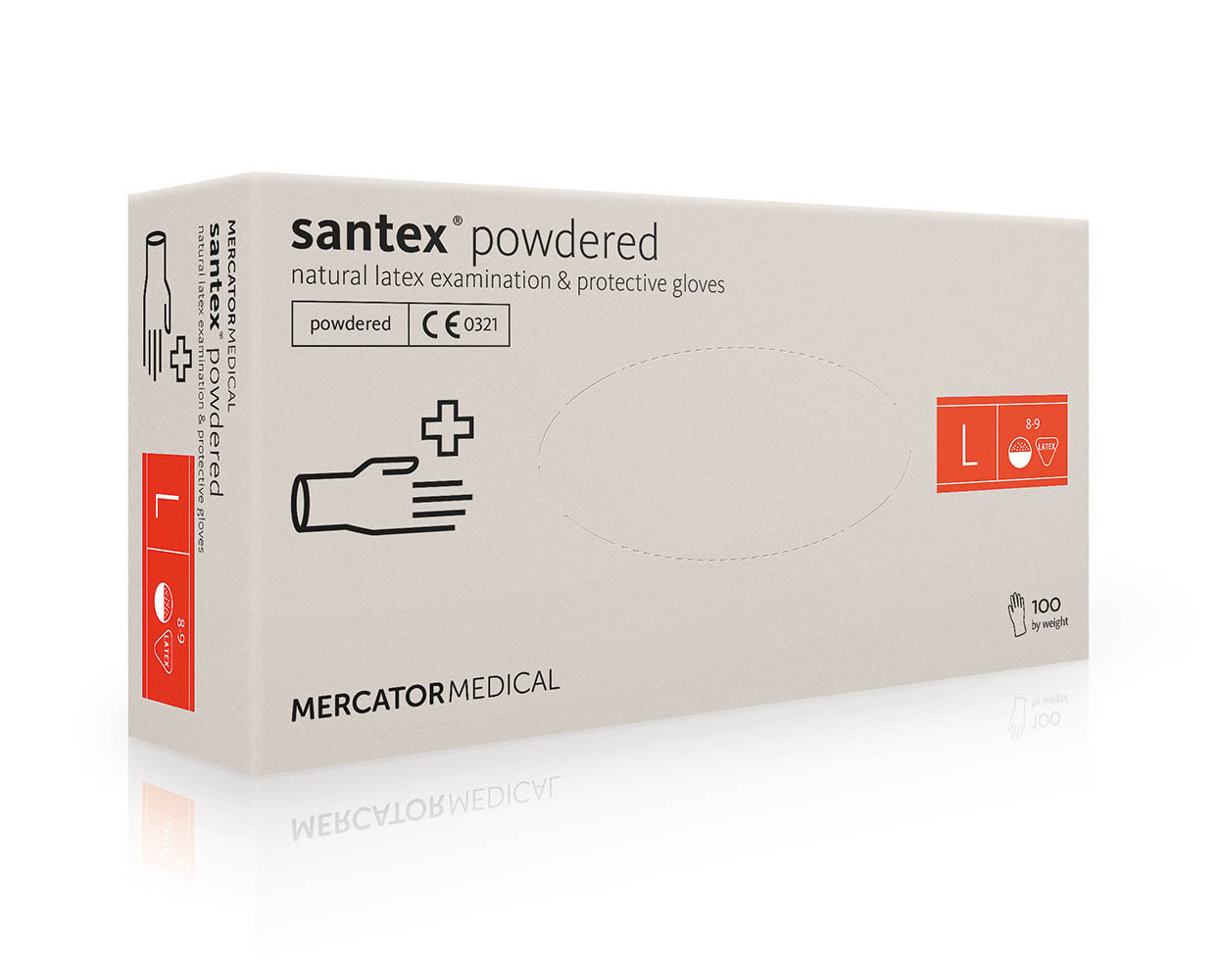 Латексні рукавички опудренниє Santex powdered® L