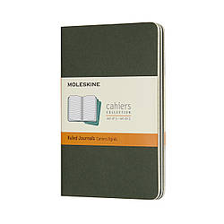 Блокнот Moleskine Cahier Зелений кишеньковий 64 сторінки в лінію 9х14 см (8055002855211)