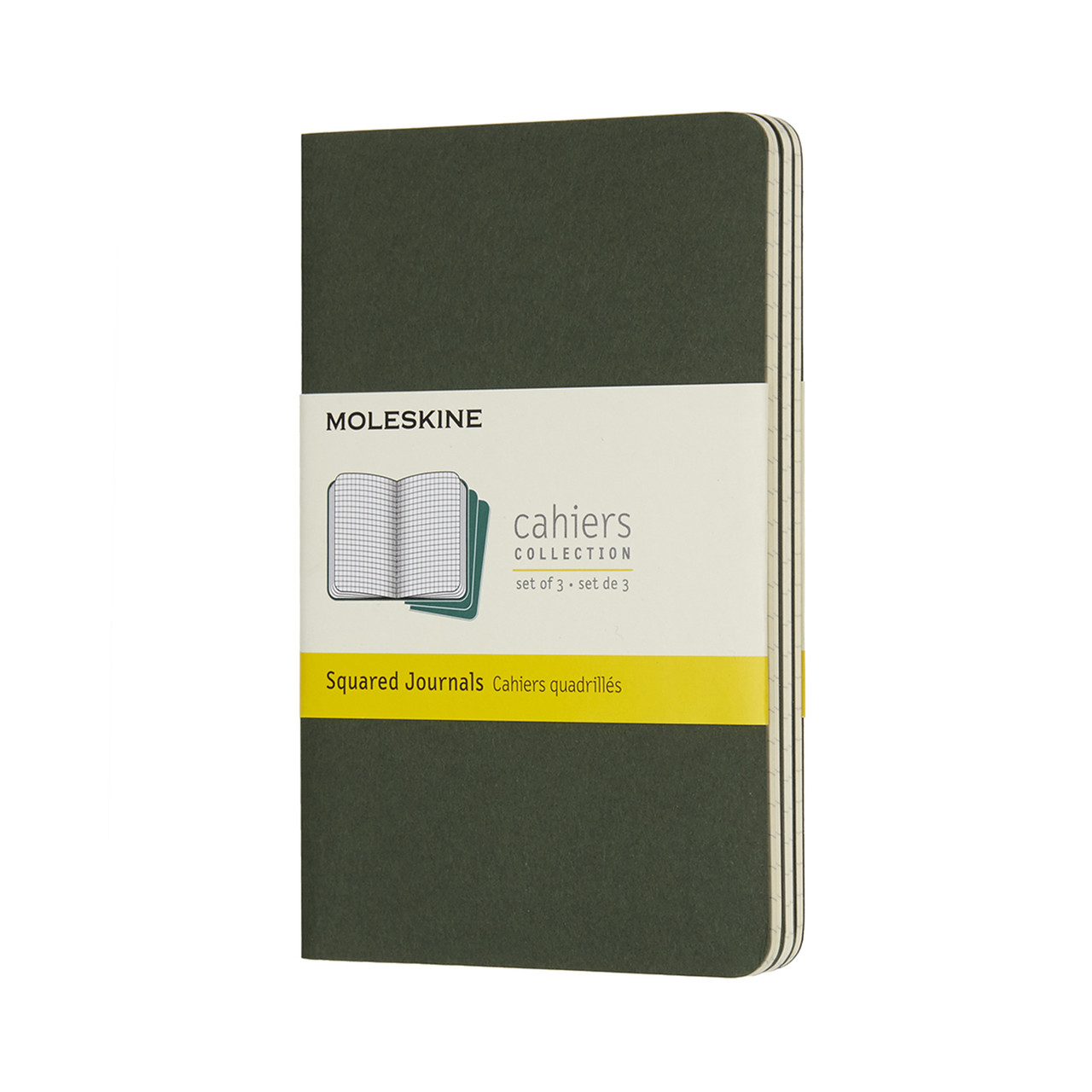 Блокнот Moleskine Cahier кишеньковий 64 сторінки в клітинку Зелений 9х14 см (8055002855228)