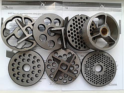 Гайка, циліндр, гільза, шнек, ніж, решітка в асортименті для м'ясорубок волчків К7-ФВП