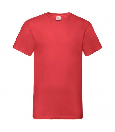Чоловіча футболка з v-подібним вирізом червона 066-40