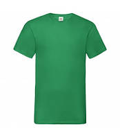 Мужская футболка с v-образным вырезом зеленая 066-47