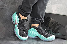 Чоловічі кросівки Nike Air Foamposite Pro,чорні з бірюзовим, фото 2