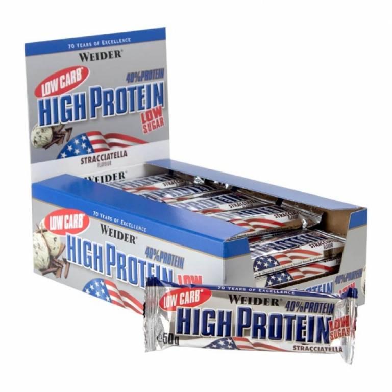 Протеїнові батончики Weider High Protein Bar 40% 24х50g