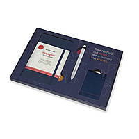 Подарочный набор Moleskine Вояжер Синий: Блокнот Voyageur 208 страниц + Ручка Go + Бирка (8058647629858)