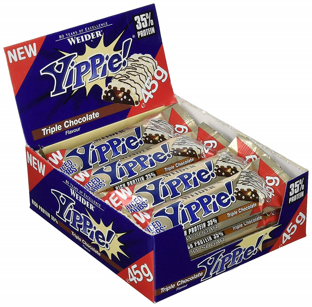 Протеїнові батончики Weider Yippie Bar 12х45д