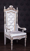 Резной трон из дерева "Монарх" от фабрики мебели под заказ. Кресло трон, стул трон из натурального дерева