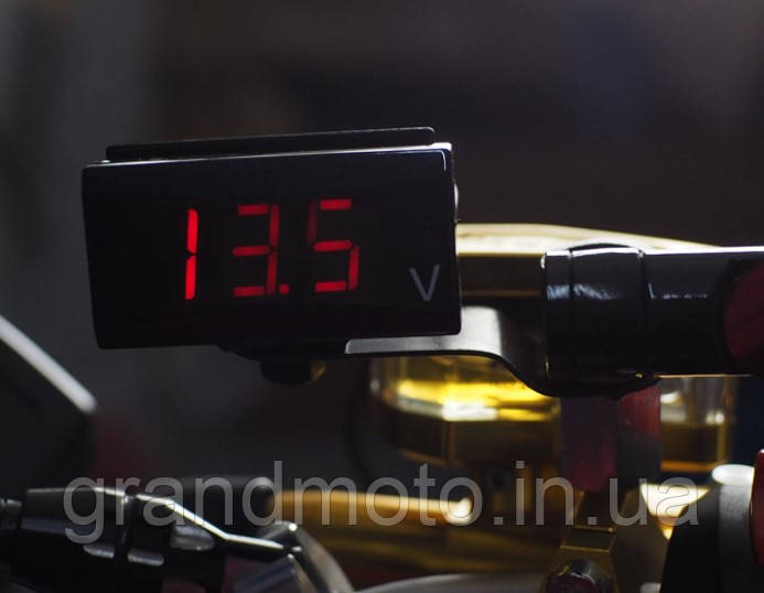 Вольтметр для мотоцикла з червоним світінням., фото 1