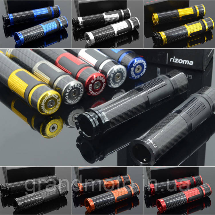 Ручки для мотоцикла алюмінієві анодовані Rizoma carbon