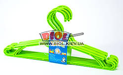 Набір 5 шт. вішалок для одягу 33 см (суміш) пластикових (колір — оливковий) Алеана ALN-121074-3