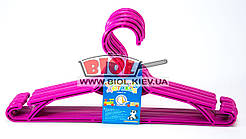 Набір 5 шт. вішалок для одягу 33 см (суміш) пластикових (колір — рожевий) Алеана ALN-121074-5