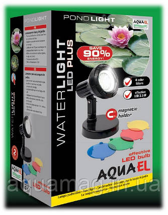 AquaEl WATERLIGHT LED PLUS підсвічування, світильник для ставка, фонтани, водоспади, водойми, каскади, фото 2