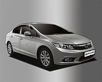 Ветровики, дефлекторы окон Honda Civic sedan 2012-2015 (A155/Autoclover/Корея)