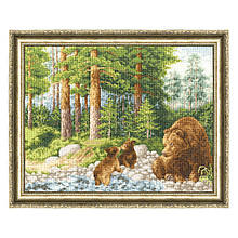 Набір для вишивки хрестом Золоте Руно ДЖ-017 Ведмеді в лісі